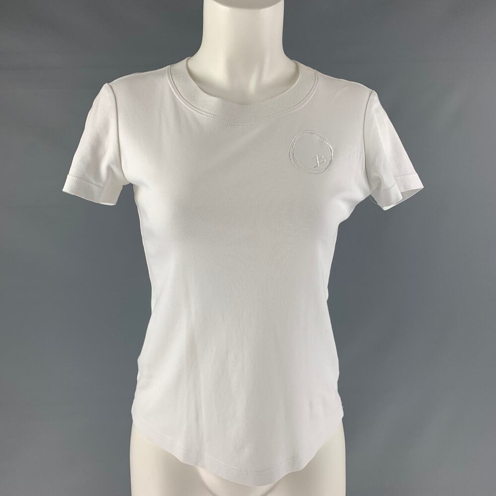 BRANDON MAXWELL Size S White Cotton T-Shirt